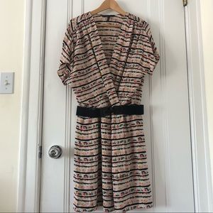 BCBG silk dress, elastic cinch belt. Size M or L.